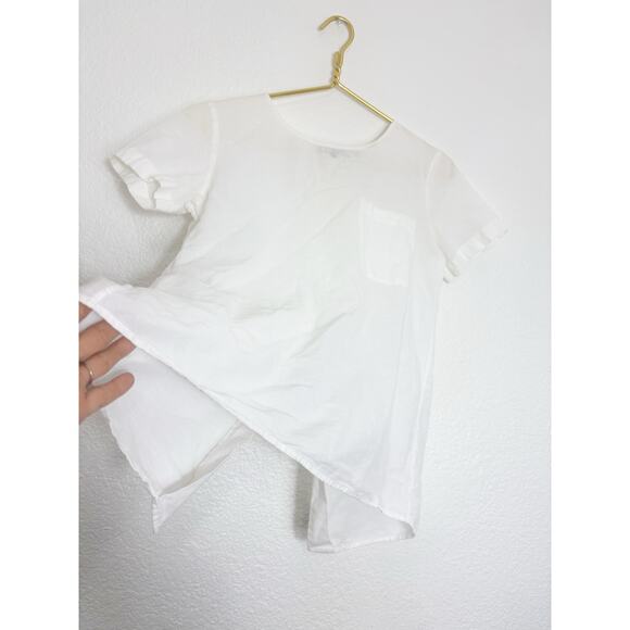 Theory Button Back Shirt Size XS Airy Cotton Lightweight Split Back Quiet Luxury - Picture 9 of 12